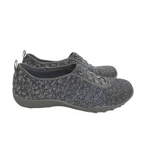 SKECHERS Breathe Easy Relaxed Fit Blue Gray Slip On Casual Shoes Size 8